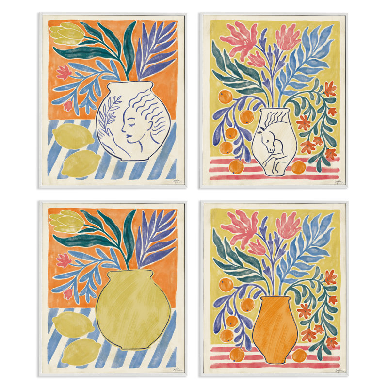 «Chypre Fruits & Botanicals», ensemble de 4 giclées encadrées, design par Janelle Penner, H 14 po x l 44 po