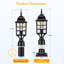 Modern Black Lamp Post Light Fixture with Mount Base, Waterproof Exterior Post Lantern Fixture with Tempered Glass