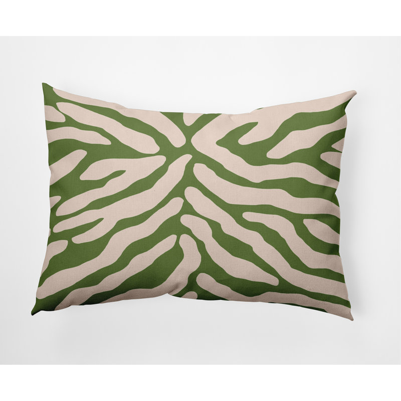 Coussin lombaire intérieur / extérieur Animal Stripe, Olive clair