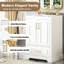 Meuble-lavabo de 24 po avec lavabo en céramique lisse, structure en bois massif et poignées élégantes en alliage de zinc pour un pied d'ambiance chic, sophistiqué et luxueux-1698512878-1698512879
