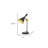 Two pieces of Devansh 23" Black Metal Geometric Desk Table Lamps With Black and Gold Cone Shade