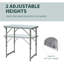 Table de camping pliante 23 po avec hauteur réglable, table portable légère avec poignée de transport, table de camping pliante pour l'extérieur
