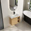 Meuble-lavabo mural 24 po avec lavabo en céramique blanche et porte à fermeture en douceur, emballage KD, chêne clair-559139686-559139687