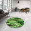 Tapis floral en laine vert-63018499