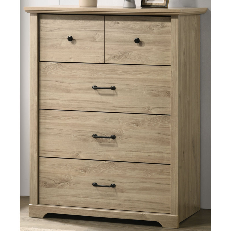 Commode blanche 4 tiroirs 32 pouces avec poignées noires | Idée de cadeau, Chêne clair