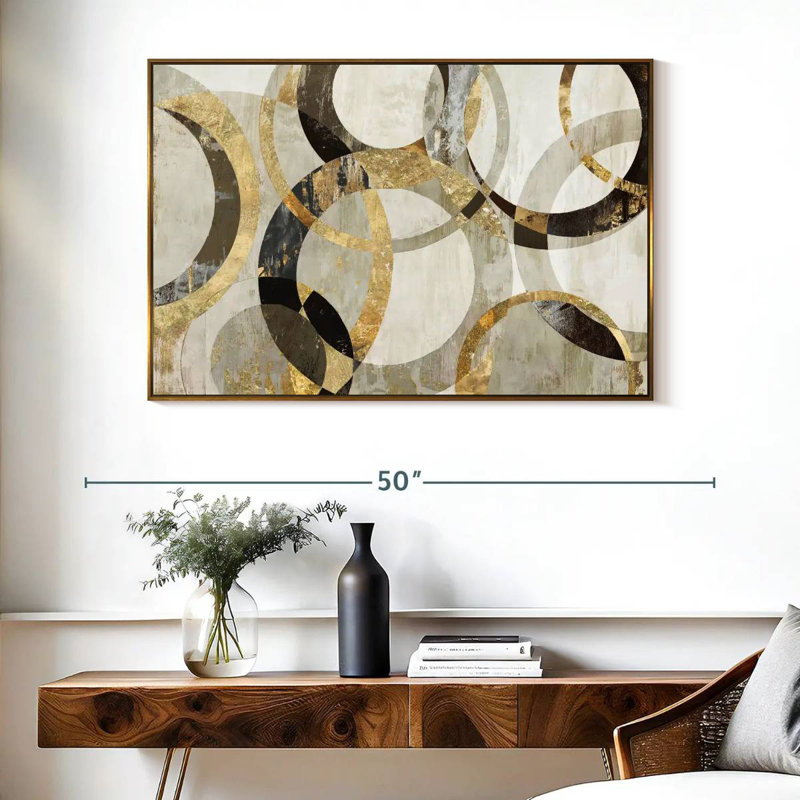 Overlaps, Floating Frame Gold, 40" X 27"