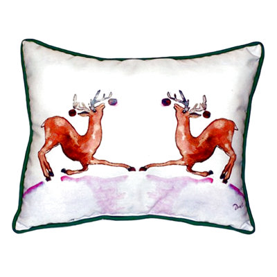 Dancing Deer Outdoor Throw Pillow