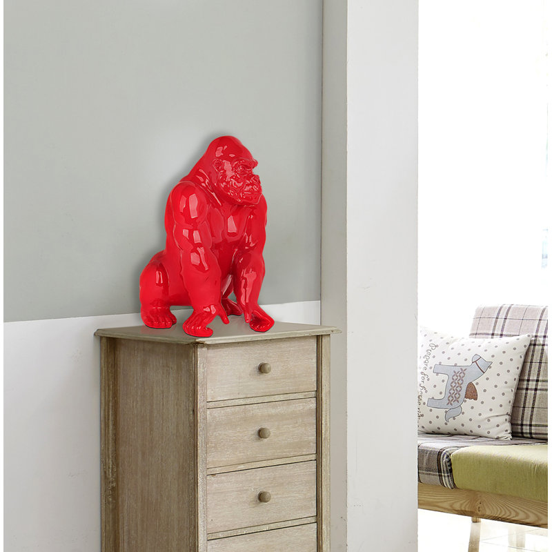 Animals Statue, 38cm H x 27cm W x 25cm D, Red