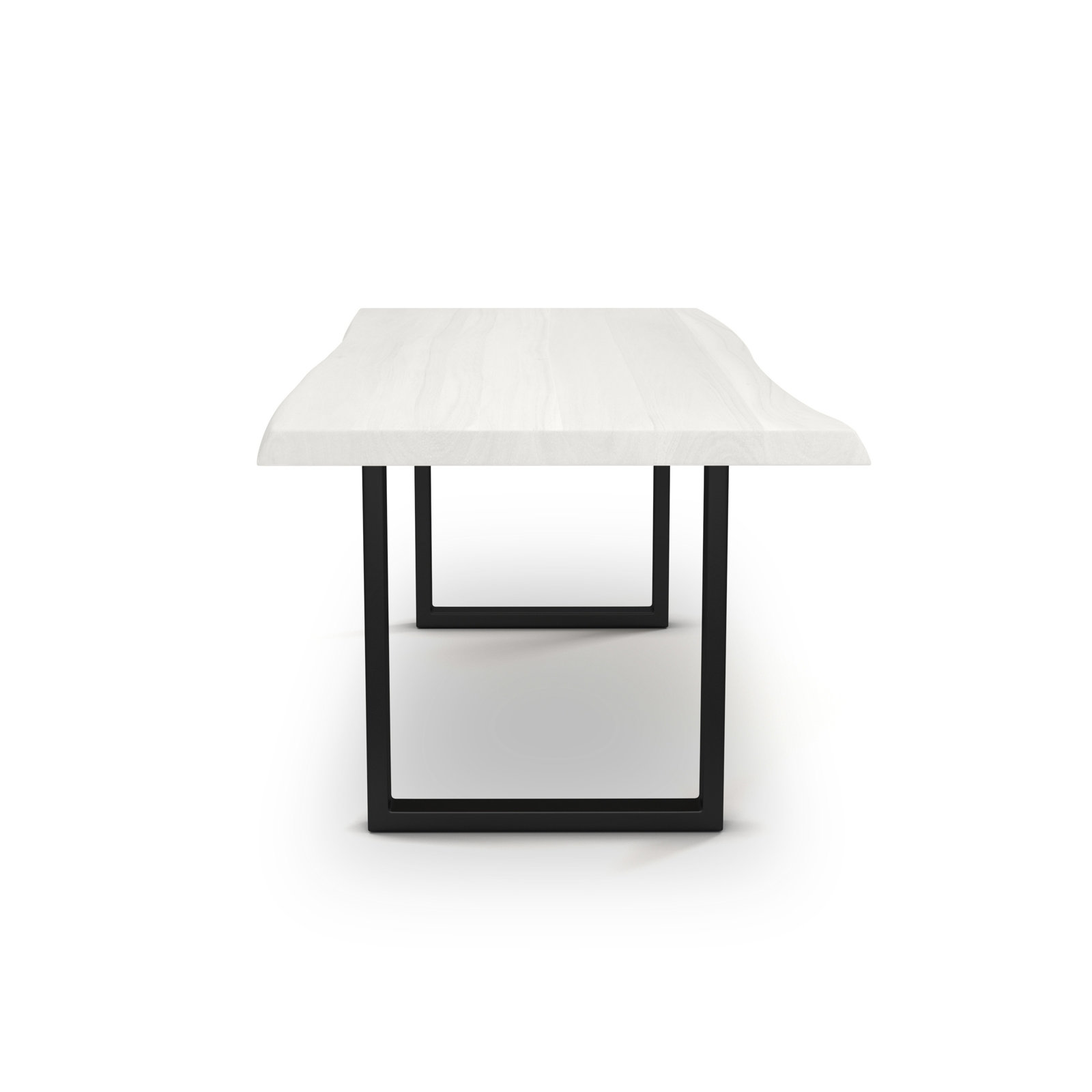 Colin Dining Table, Black, White Wash, 29.75"H x 116"L x 40"W