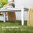 HDPE Outdoor Coffee Table, All-Weather Rectangle Patio Coffee Table, Plastic Outdoor Patio Table with Slatted Tabletop for Garden, Balcony, Backyard, Gray-394062795