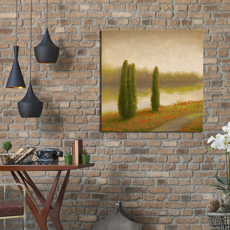 «Isle Floral Pathway II», reproduction de peinture acrylique, H 36 po x l 36 po x P 1,5 po, Toile tendue