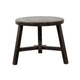 Approx. 23 Inches Round Side Table Distressed Black