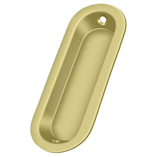 Oblong Flush Pull, Polished Brass
