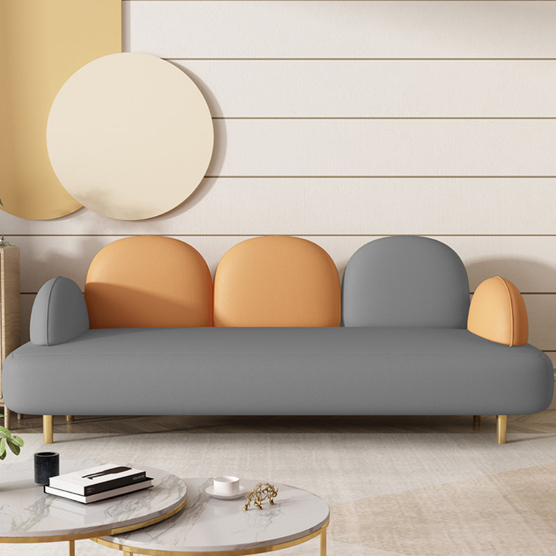 Canapé de luxe italien à lumière simple, Gris / Orange
