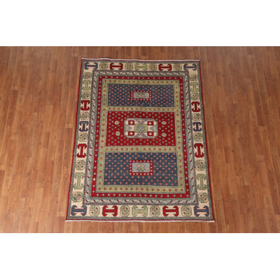 Geometric Kazak Oriental Rug 5x7