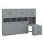 Lit escamotable simple mural avec placard, tiroirs et bureau