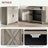 Farmhouse Sideboard Buffet Cabinet, Barn Door Coffee Bar Cabinet with Adjustable Shelf-833699420