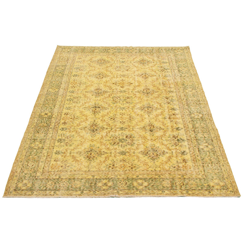 Tapis décoratif en laine de conception unique en laine noué à la main de conception unique 6 pi 2 po x 9 pi 2 po Dereon