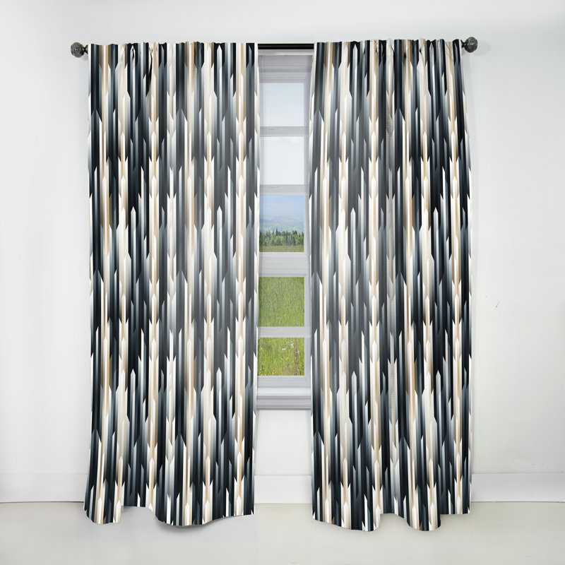 Nordic Contrast Ii - rideau moderne - velours obscurcissant - 1 panneau, L 52 po x L 90 po