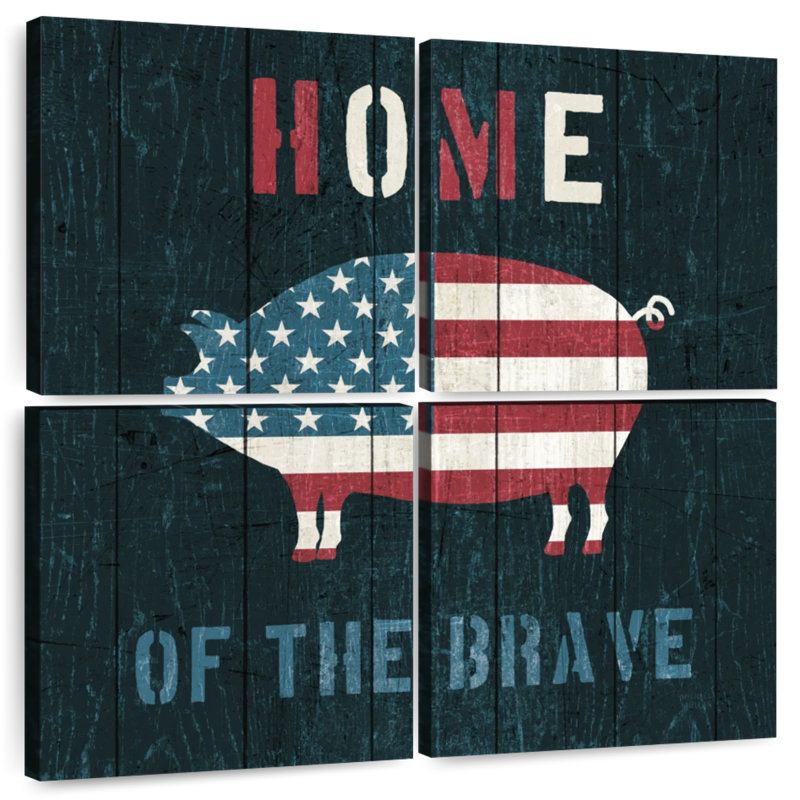 Kema American Farm Pig Wall Sign, 38" H x 38" W