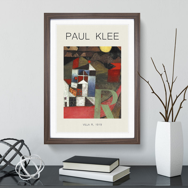 The Letter R by Paul Klee - Picture Frame Painting, Walnut Framed, 36cm H x 27cm W x 2cm D