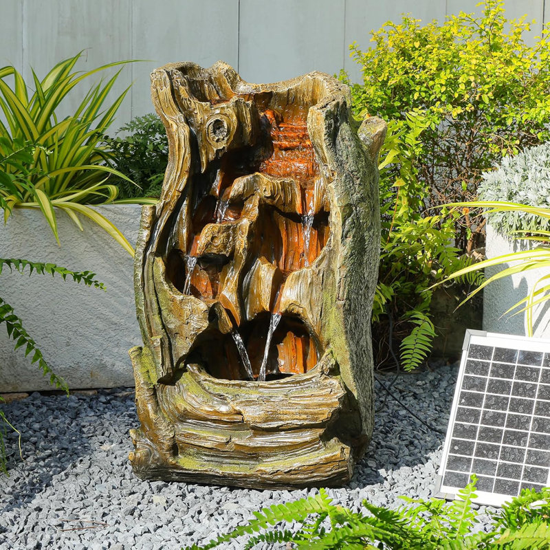 Handcrafted Outdoor Floor Fountain with Lights