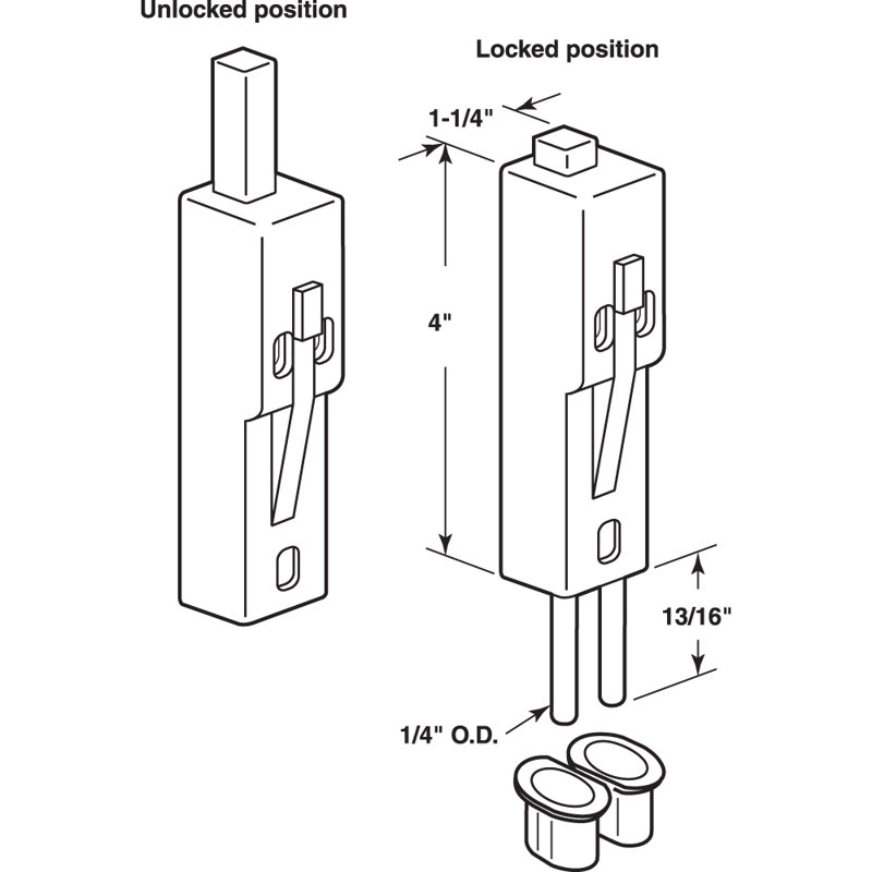 Serrure de porte coulissante en plastique blanc avec douille (paquet simple)
