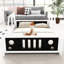 Lit plateforme classique en forme de voiture en blanc, pleine grandeur-118084273-118084272