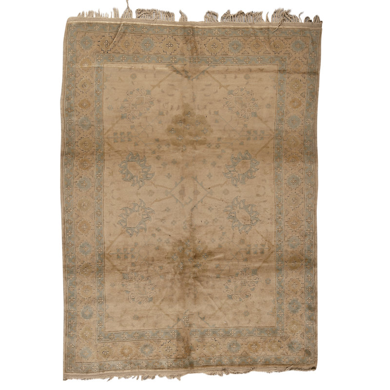 Tapis ivoire noué à la main de haute qualité