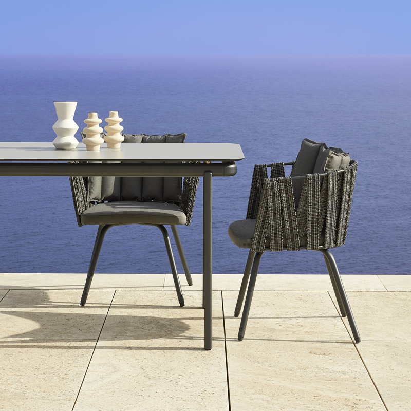 Anthea Chair, Ocean Cushion/Black Frame