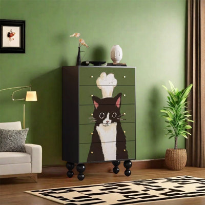 Armoire de rangement en pin avec tiroirs larges