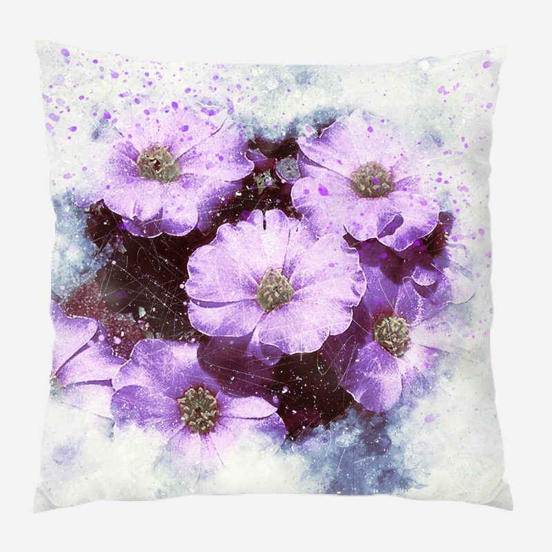 Coussin Flowers, Microsuède, Intérieur