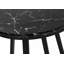 Table d'appoint, côté, rond, bout, table de chevet, lampe, stratifié aspect marbre noir, métal noir
