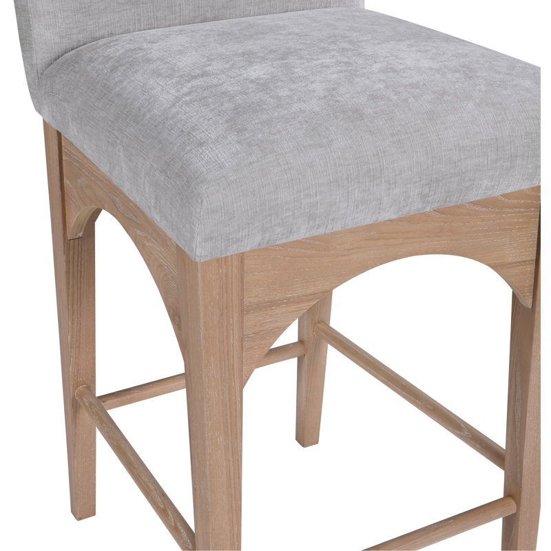 Tabouret de comptoir Beppo, Naturel, Gris chenille