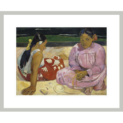 Femmes de Tahiti ou sur la plage par Paul Gauguin - Estampe numérique encadrée