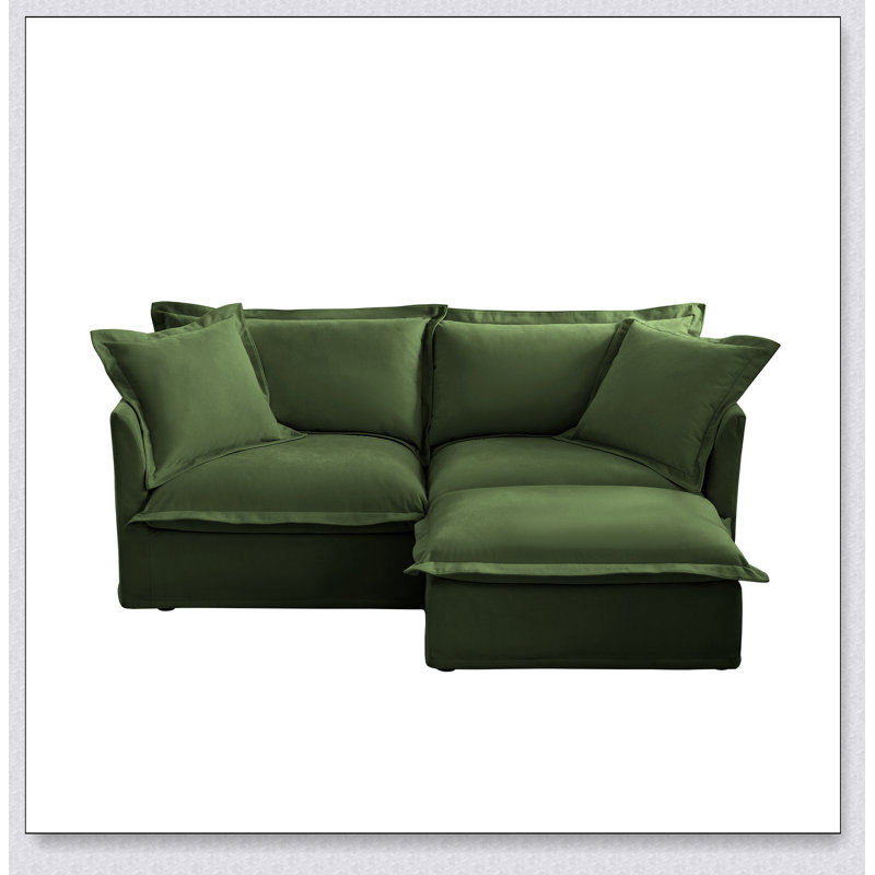Canapé modulaire convertible confortable avec coussins détachables et repose-pieds, parfait pour les sièges polyvalents et la détente.