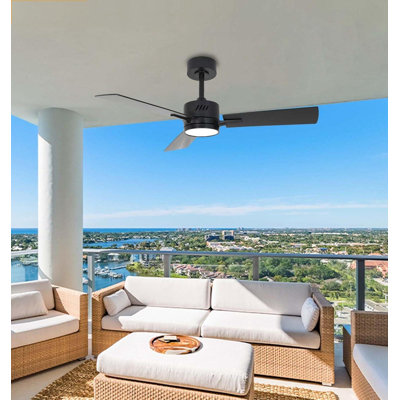 42" Ceiling Fan With Light, Remote Control, Downrod Mount, Noiseless, Reversible, 6CCT, Dimmable, 6 Speeds, Timeable, Ceiling Fan With Remote Control For Bedroom, Indoor/Outdoor
