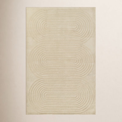 Tillie Ivory Hand-Tufted Geometric Wool Rug