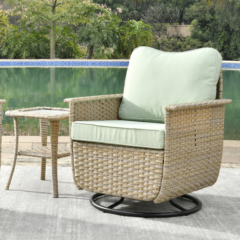 Chaise de patio pivotante avec coussin, Vert clair
