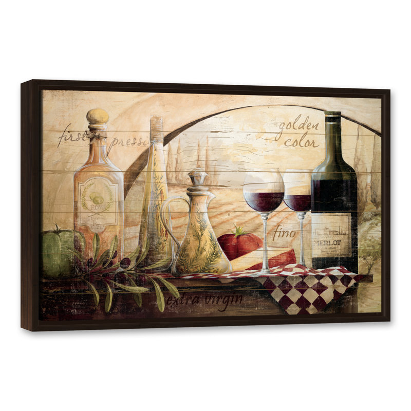 «Tuscan Vineyard Wine», reproduction d'impression sur toile, H 32 po x l 48 po, Impression encadrée, Encadrée