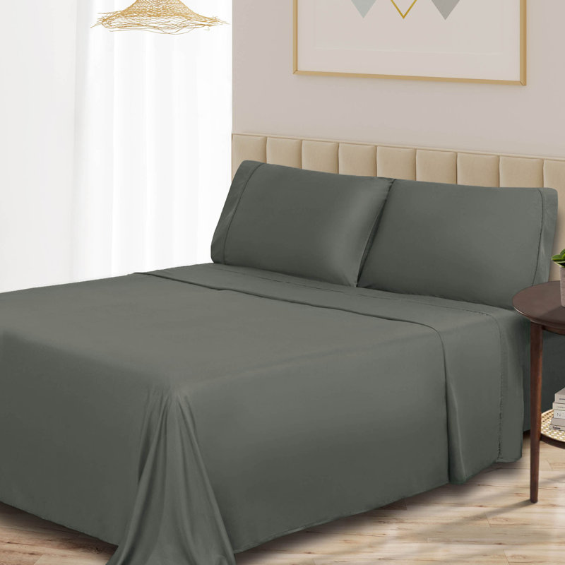 Blue Nile Mills 300 Thread Count Rayon From Bamboo Deep Pocket Bed Sheet Set, California King Sheet Set with 2 Pillowcases