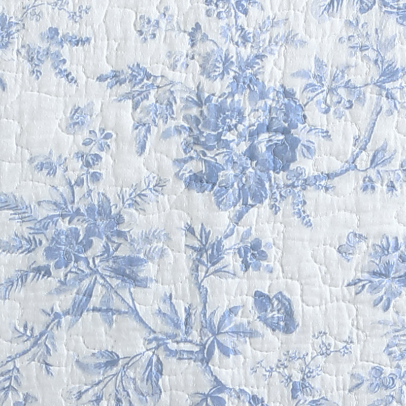 Ensemble de courtepointe réversible en coton Laura Ashley, Courtepointe double / grand et 2 taies décorative, Blue