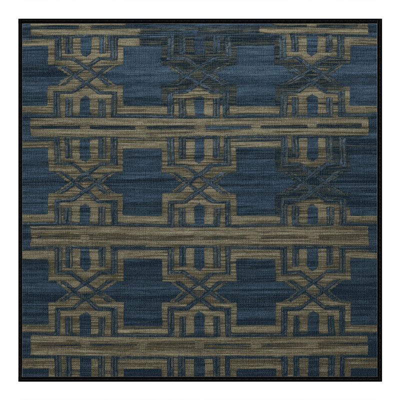 Machine Washable Trellis Gray Area Rug, Square 6'