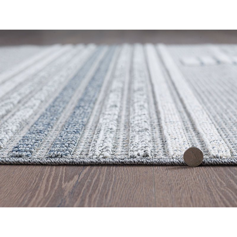 Tapis performance tissé à la machine Terra Denim - ivoire - 4 pi x 6 pi, 4 pi x 6 pi