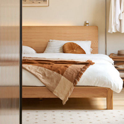 Solid North American Oak Wood Ordinary Bed