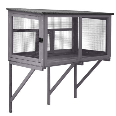 Catio Outdoor Cat Enclosure, Cat Window Box For 1-2 Cats With Weatherproof Asphalt Roof & Lockable Door, Expendable Secure Window Perch House For Large Outdoor Cats