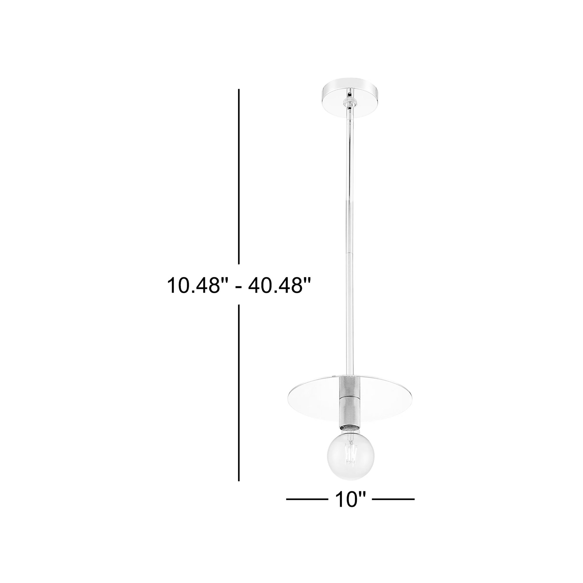 Sawvel Single Light Steel Dimmable Pendant, Polished Nickel