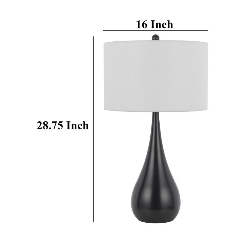Ensemble de 2 lampes de table Ege, base en acier brossé Teardrop, abat-jour blanc, Bronze