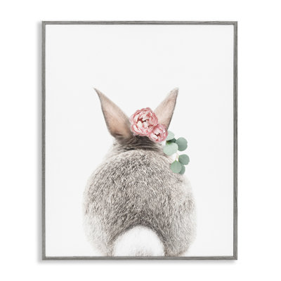Art floral, giclée latérale de lapin par Sissi et Seb