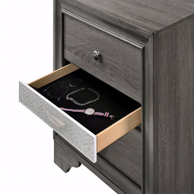 Table de chevet Matrix Design en gris, Gris